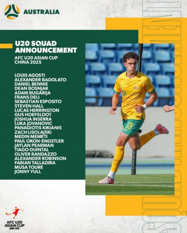 开云平台-澳大利亚国青公布U20亚洲杯名单 伊兰昆达无缘